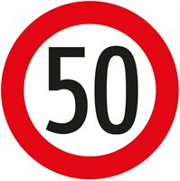Prometni znak §52/10A, 480/1,5mm, Ograničenje brzine 50km/h, Z52/10A50-480