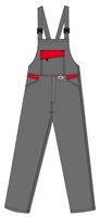Hlače s naramenicama LO-ACTIVE antracit/crvene 245 g/m² vel. 58 5kom/pak, ZLO-ACTAR-LH58