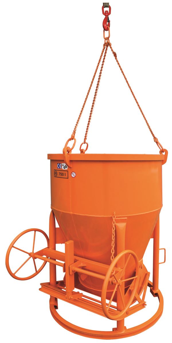 Silos za beton 1012H.8, 500l sa zavarenim lancem i ručnim kotačem, Z1012H500