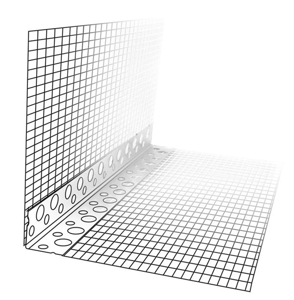PVC kutnik s VWS mrežicom 10x15cm 2,5m/štanga, 100štangi/karton, Z4041X
