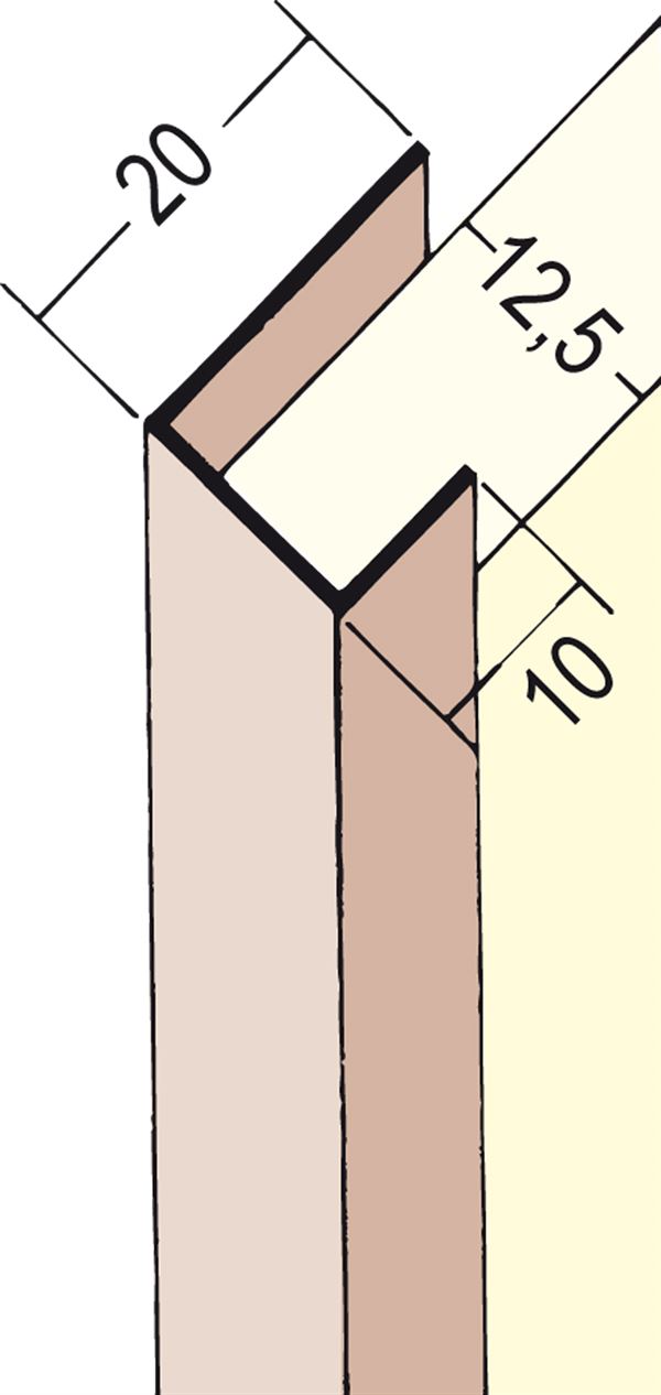 Obrubni profil PVC 3741 12,5mm, 2,5m/štanga, 50štangi/bunt, 42bunt/paleta, Z43741250