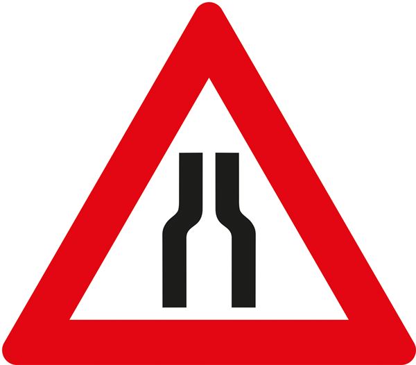 Prometni znak §50/8A, 1000/1,5mm, Suženje ceste obostrano, Z50/8A-1000