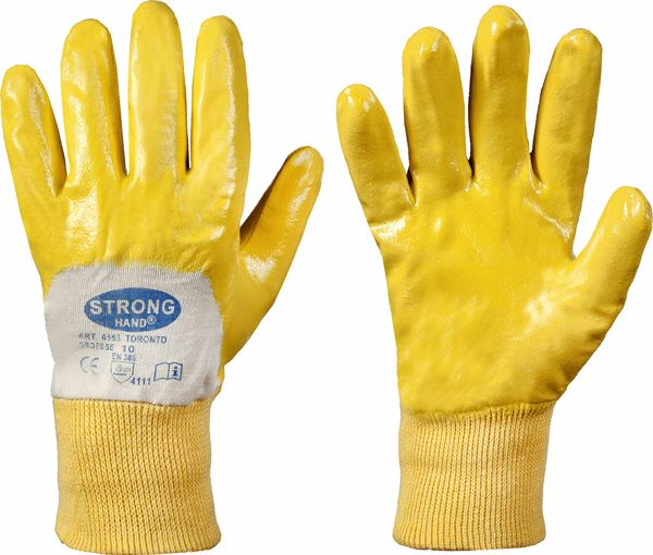 Radne rukavice TORONTO STRONGHAND® žute Nitril dvostruko premazane vel. 11 144pari/karton, Z55311