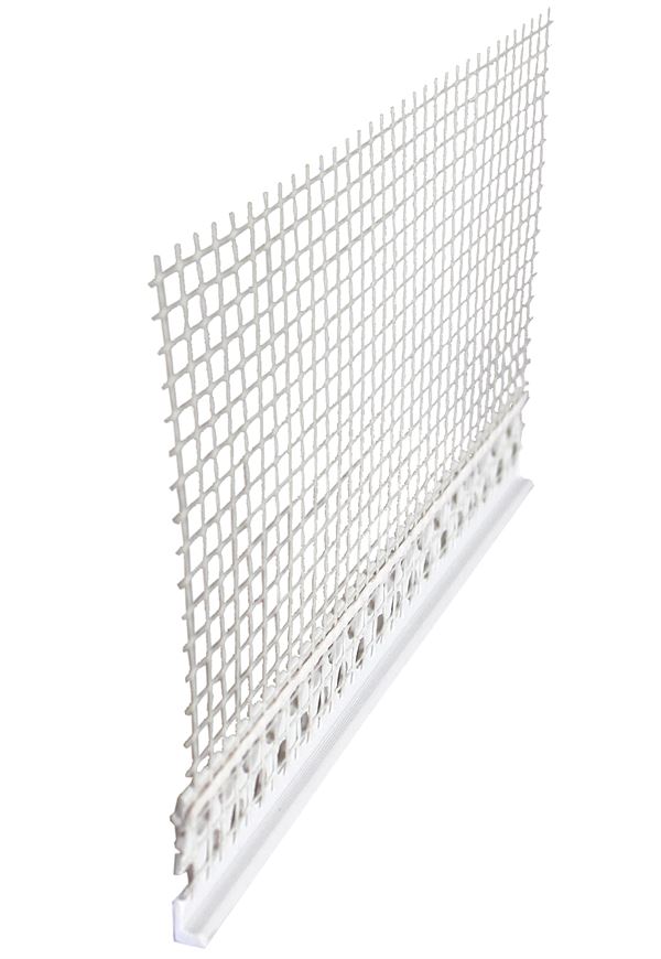 Završni profil WDVS, PVC s mrežicom 2,5m/štanga, 5mm debljina žbuke, 25štg/kart, 109kart/pal, Z6410305001