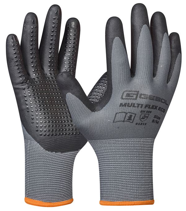 Radne rukavice za montažu MULTI FLEX ECO, sivo/crne, EN388, vel. 11, 12pari/pak, 120par/karton, Z709679