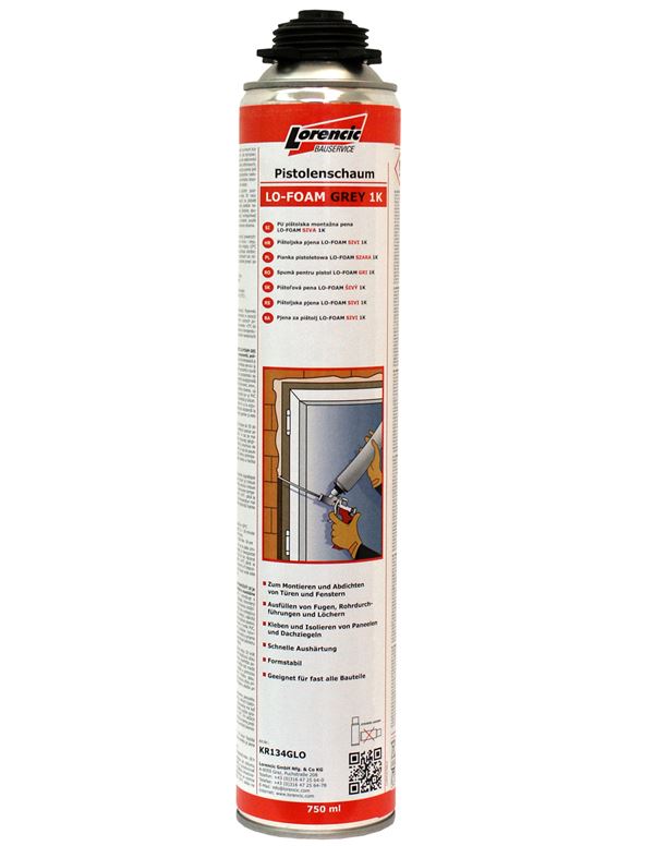 =§= Pištoljska pjena LO-FOAM GREY 1K 750ml 12kom/karton, 56karton/paleta, ZKR134GLO