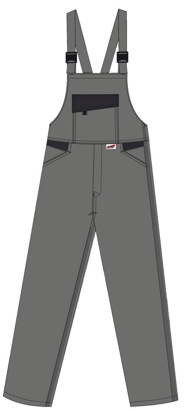 Hlače s naramenicama LO-ACTIVE antracit/crne 245 g/m² vel. 60 5kom/pak, ZLO-ACTAS-LH60