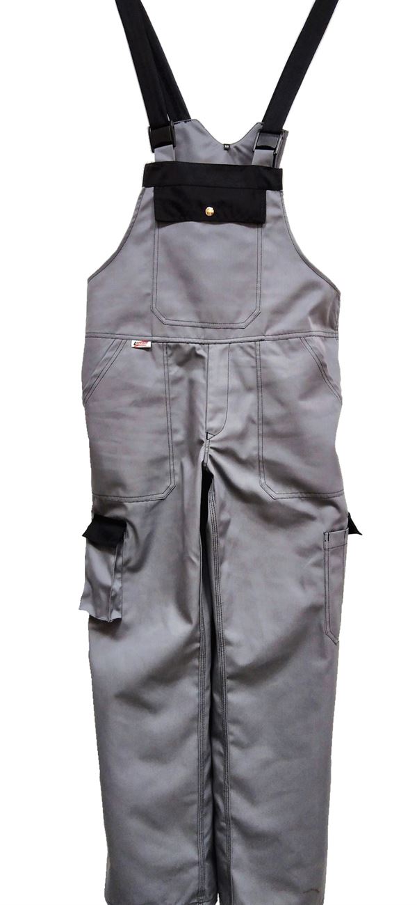 Hlače s naramenicama LO-PROTEC sivo/crne 245 g/m² vel. 54, ZLO-PROTGBLH54